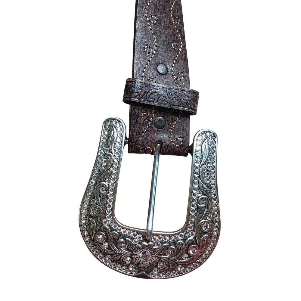 Justin Daisy Western Leather Belt C20958 | Size 38 | Brown